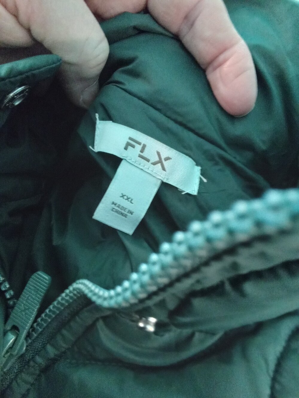 FLX PlusSz XXL Hunter Green Quilted Puffer Vest P2P25" Fall Fashion Winter Layer - Picture 12 of 15